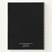 Carnet Simplement élégant Charbon & Blanc Personnalisé (Dos)
