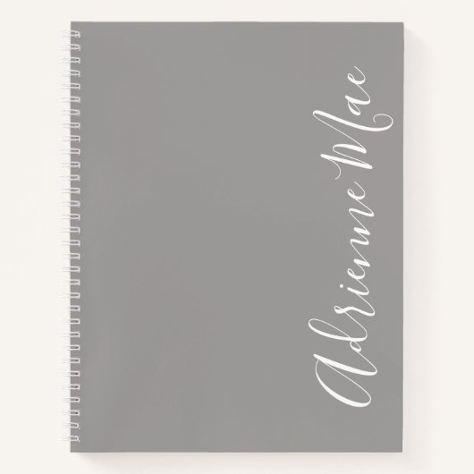 Carnet Simplement élégant moderne Ash Grey Personnalisé (Devant)