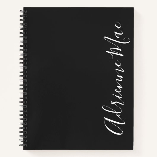 Carnet Simplement élégant moderne gris foncé personnalisé (Devant)