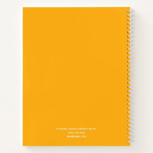 Carnet Simplement Elegant Saffron Jaune Personnalisé (Dos)