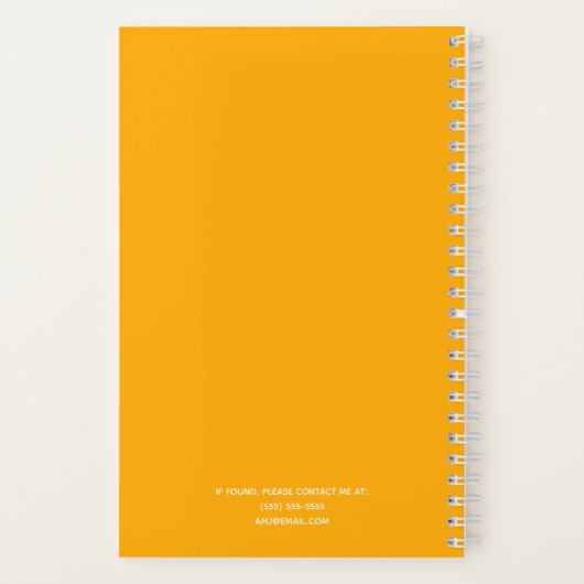 Carnet Simplement Elegant Saffron Jaune Personnalisé 5,5x (Verso)