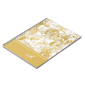 Carnet Simplement Marbre Monogramme Or Marbre Blanc    (Côté gauche)