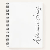 Carnet Simplement votre nom blanc et noir (Devant)