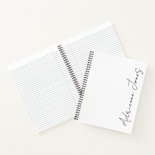 Carnet Simplement votre nom blanc et noir (Intérieur)