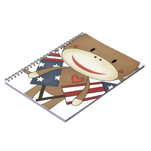 Carnet Singe de chaussette avec des fusées (Côté gauche)