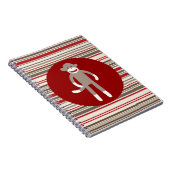 Carnet Singe de soc mignon sur Red Circle Rouge Brown ray (Côté Droit)
