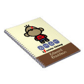 Carnet Singe Électrique de Dessin Animé Ludique Nom Perso (Côté Droit)