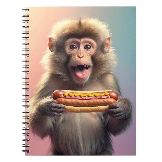Carnet Singe mignon Avec Hotdog (Devant)