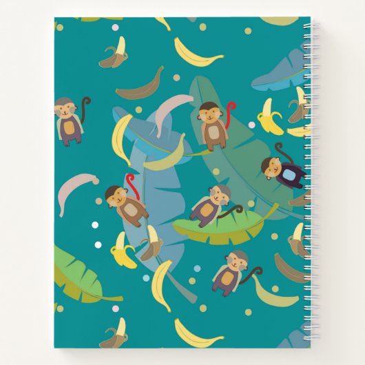Carnet Singe mignon et bananes dans l'arbre motif (Dos)