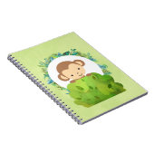 Carnet Singe Safari mignon avec Feuilles tropicaux (Côté Droit)