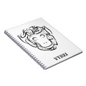 Carnet Singe tribal noir et blanc (Côté Droit)