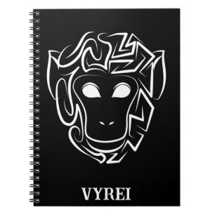 Carnet Singe tribal noir et blanc