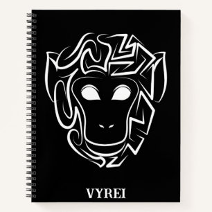 Carnet Singe tribal noir et blanc