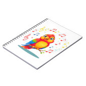 Carnet **Singing Parrot – Cute Parrot Singing Illustratio (Côté gauche)