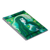 Carnet Sirène à cheveux vert sous l'Imaginaire sous-marin (Côté Droit)