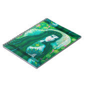 Carnet Sirène à cheveux vert sous l'Imaginaire sous-marin (Côté gauche)