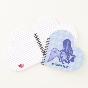 Carnet Sirène assise bleue