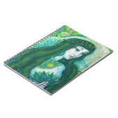 Carnet Sirène aux cheveux verts Fantaisie sous-marine Art (Côté gauche)