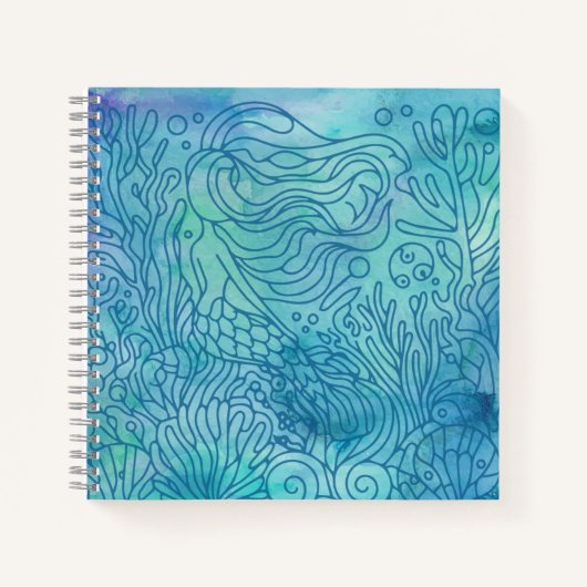 Carnet Sirène - Bleu (Devant)