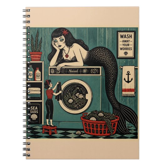 Carnet Sirène de milieu de siècle au jour de lessive (Devant)
