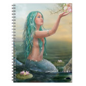 Carnet sirène d'une chevelure verte (Devant)