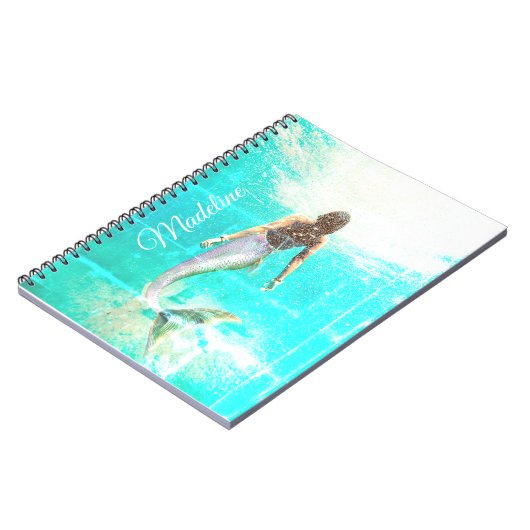 Carnet Sirène Été Bleu Océan Moderne Chic (Côté gauche)