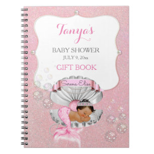 Carnet Sirène Ethnique Bébé Coquillage Rose Perles