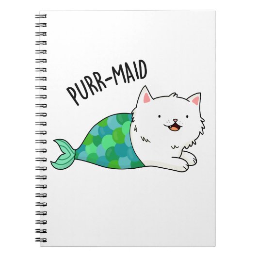 Carnet Sirène Féline Chat Drôle Pun (Devant)