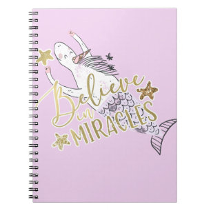 Carnet Sirène Licorne Moderne Tendance Croire aux Miracle