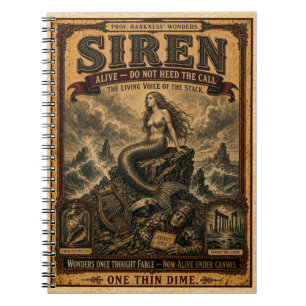 Carnet Sirène, Monstre de Cirque Vintage