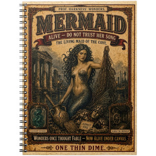 Carnet Sirène, Monstre de Cirque Vintage