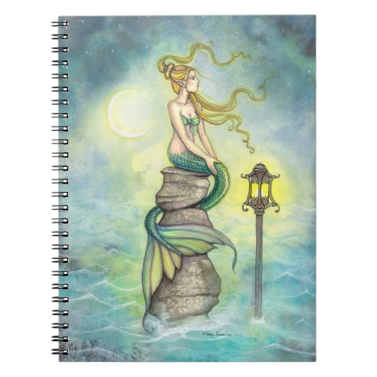 Carnet Sirène mystique avec Imaginaire lanterne et lune (Devant)
