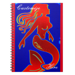 Carnet sirène rouge de goupille-