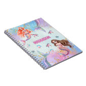 Carnet Sirènes Paillettes Rose Violet Ajouter Nom (Côté Droit)