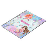 Carnet Sirènes Paillettes Rose Violet Ajouter Nom (Côté gauche)