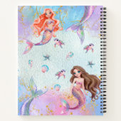Carnet Sirènes Paillettes Rose Violet Ajouter Nom (Dos)