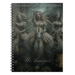Carnet Sirènes zombies sur des licornes hippocampes