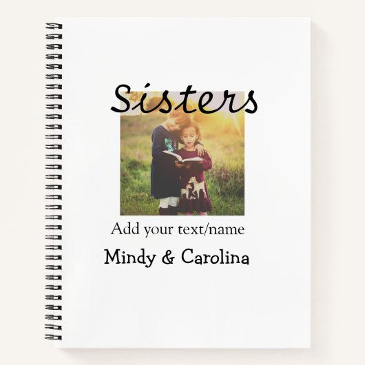 Carnet Sisters besties BFF ajouter nom de la photo nom fa (Devant)