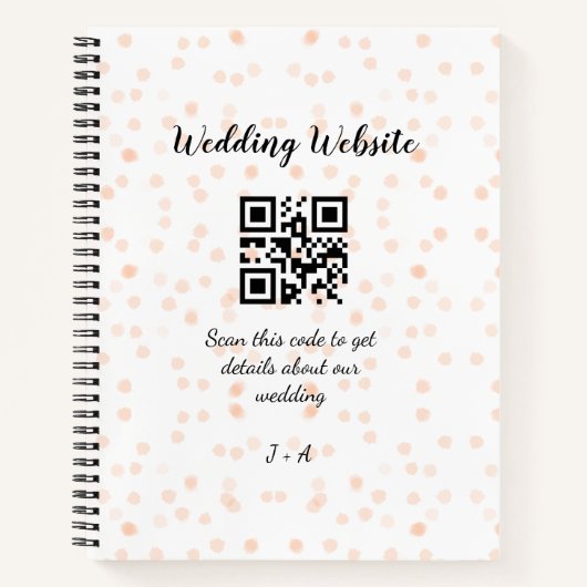Carnet Site web de mariage scannez le code QR pour les dé (Devant)