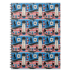 Carnet Skateboarding Patriotique Skateboardeur USA