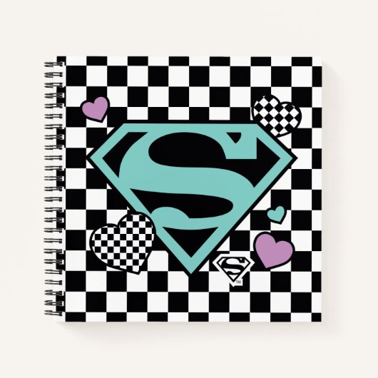 Carnet Skater Girl Supergirl Coeurs S-Shield (Devant)