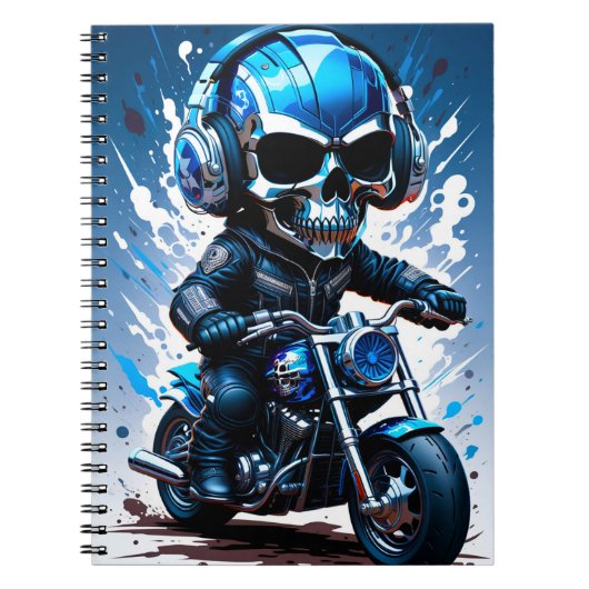Carnet Skeleton Biker avec casque (Devant)