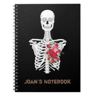 Carnet Skeleton Coeur de fleurs