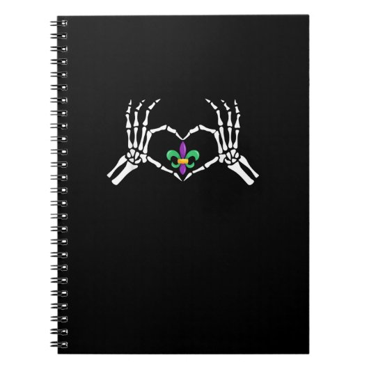 Carnet Skeleton Coeur main Mardi Gras (Devant)