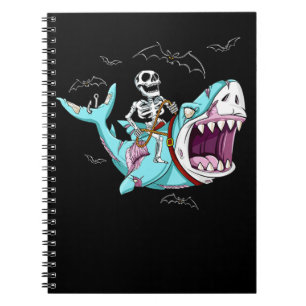 Carnet Skeleton équitation Zombie Shark Funny Halloween c