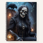 Carnet Skeleton Femme avec Corbeau (Devant)