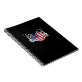 Carnet Skeleton Hand Heart 4e Du Drapeau Américain Patrio (Côté Droit)