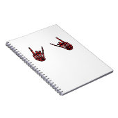 Carnet Skeleton Hand Heart Roll & Red Classic (Côté Droit)