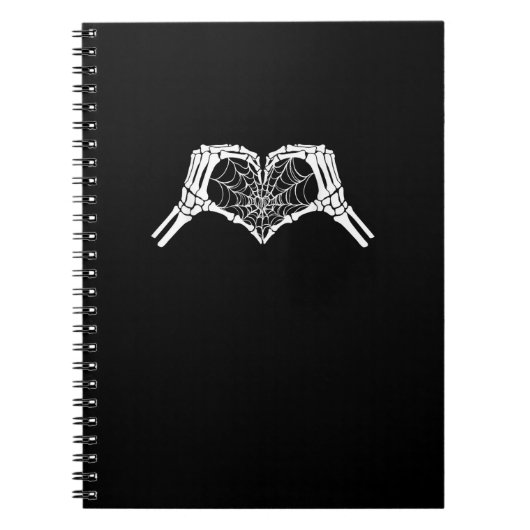 Carnet Skeleton Heart Hands Spiderweb Halloween Éffrayant (Devant)