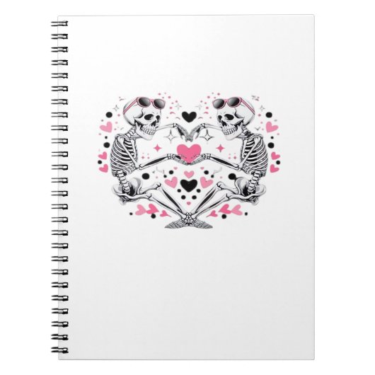 Carnet Skeleton Heart Mains Classique Viral (Devant)